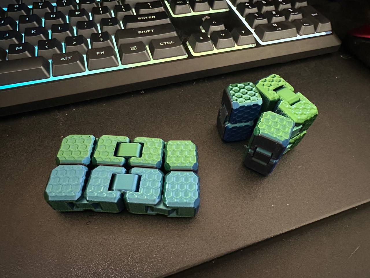 blue/green fidget cube